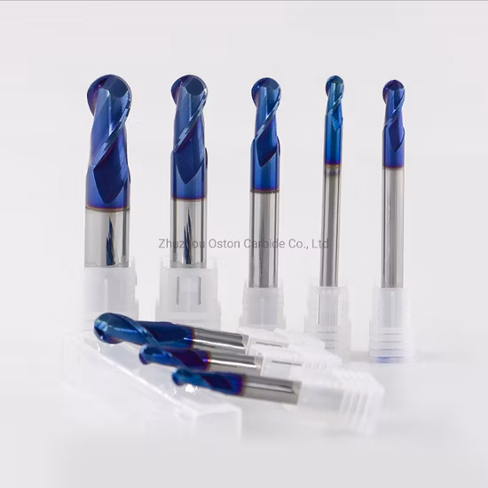 Fresa in carburo di tungsteno solido con rivestimento nanometrico HRC65 per acciaio inossidabile